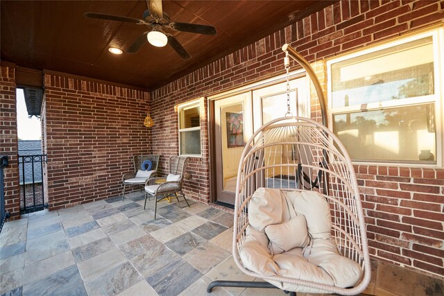 view of patio / terrace with a ceiling fan