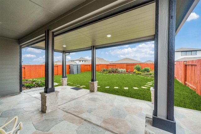 view of patio with a fenced backyard