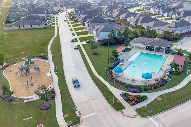 drone / aerial view featuring a residential view