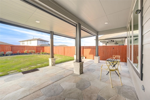 view of patio with a fenced backyard