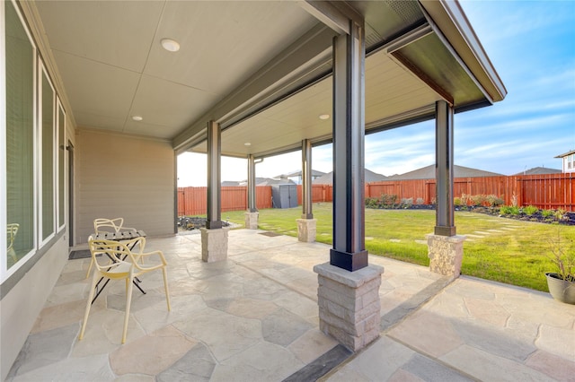 view of patio / terrace featuring a fenced backyard