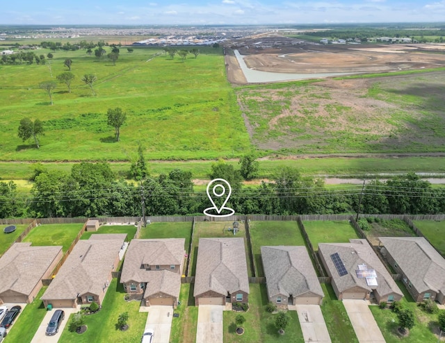 bird's eye view with a residential view