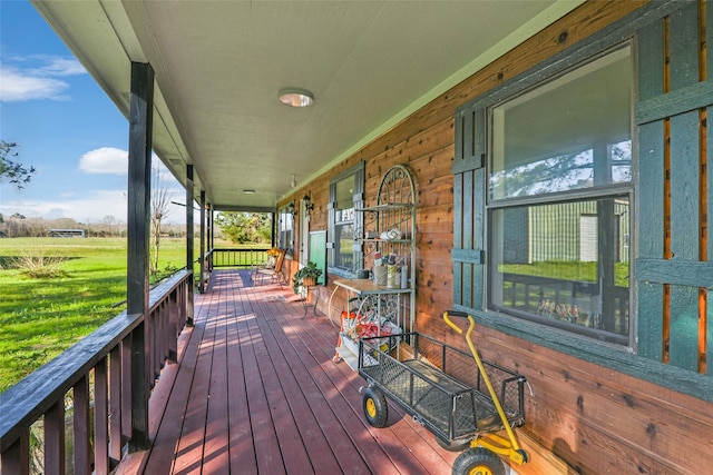 deck with covered porch