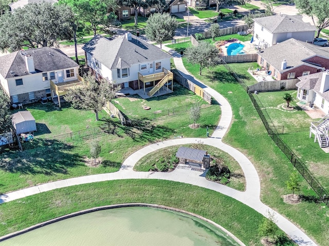 aerial view with a residential view