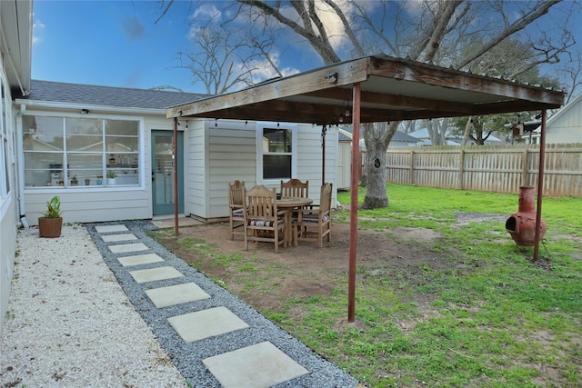 view of yard with fence