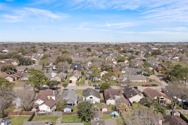 aerial view with a residential view