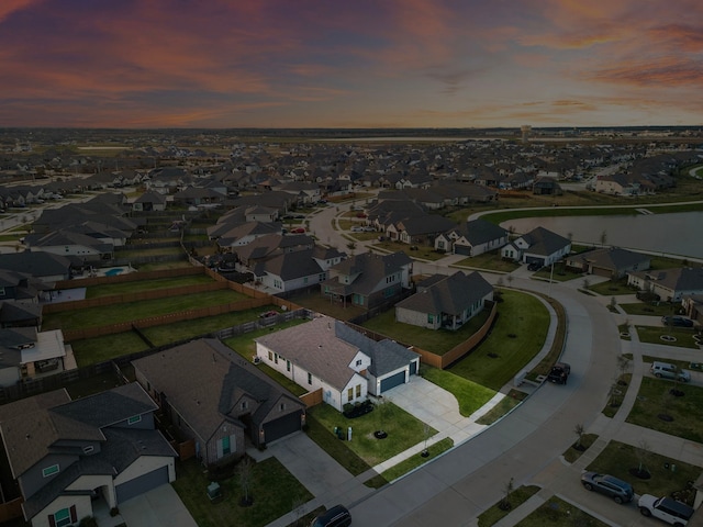 aerial view with a residential view