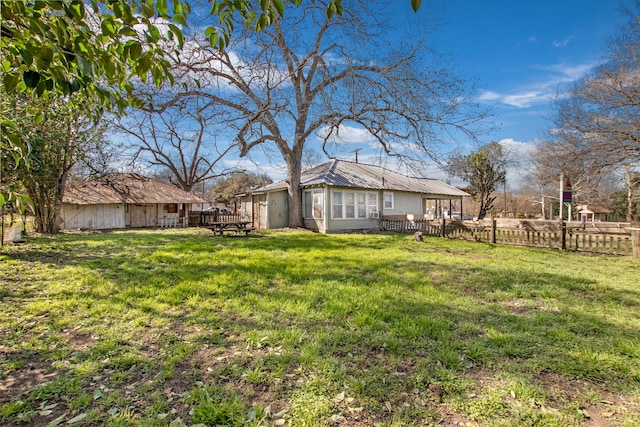 view of yard with fence