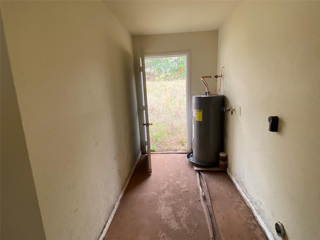 utility room featuring water heater