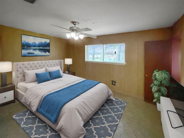 8611 Sunmoore Ct, Houston, TX 77088 - carpeted bedroom with ceiling fan
