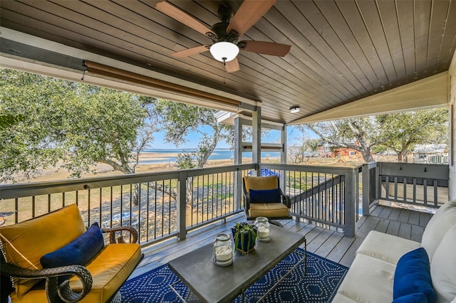 206 County Road 142, Burnet, TX 78611 - wooden terrace with ceiling fan