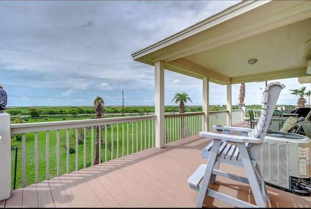 deck featuring a yard