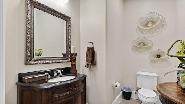 44 Tall Trl, Missouri City, TX 77459 - bathroom featuring tile patterned floors, baseboards, vanity, and toilet