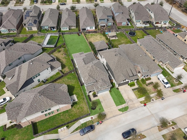 drone / aerial view with a residential view