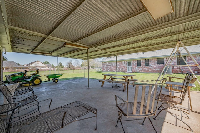 view of patio / terrace with playground community