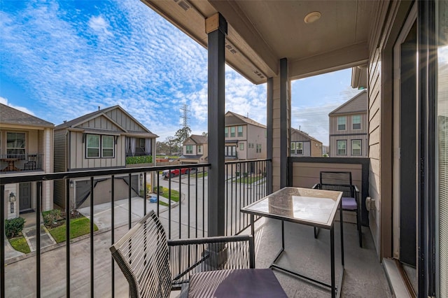 balcony with a residential view