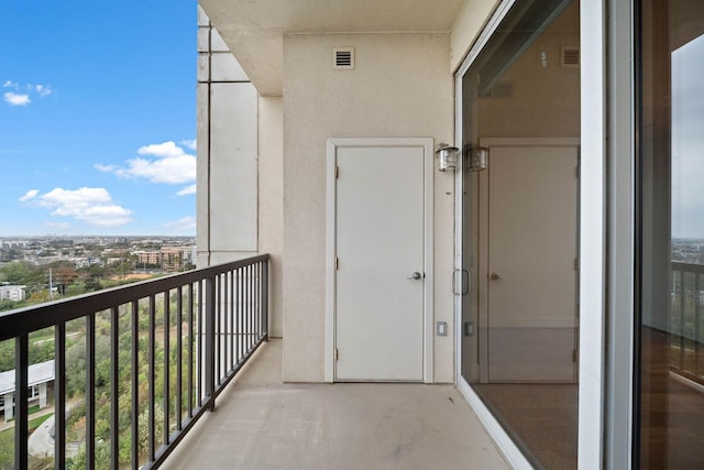 balcony featuring visible vents