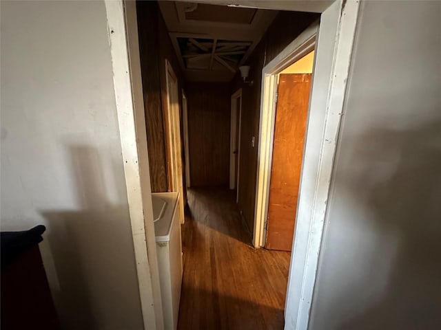 corridor with wood finished floors