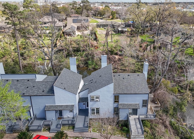 drone / aerial view with a residential view