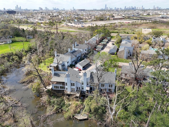 aerial view featuring a city view