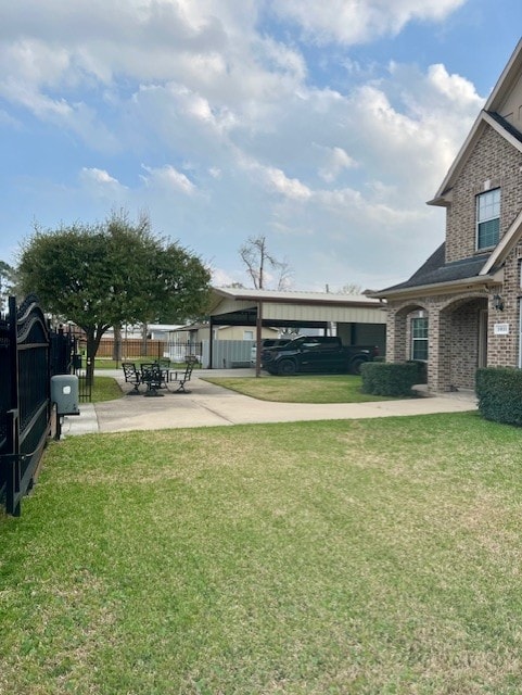 view of yard featuring a patio area and fence