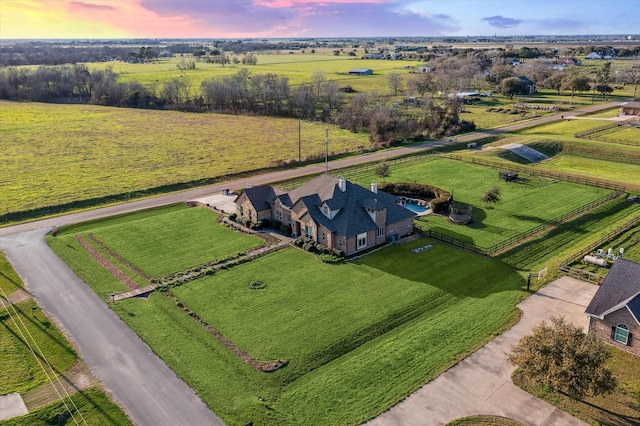 aerial view with a rural view