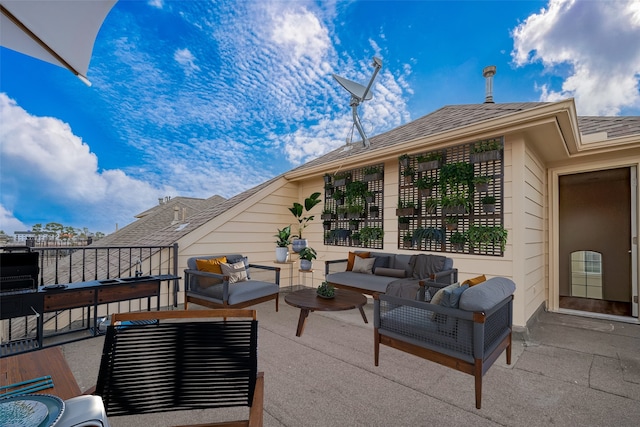 view of patio with an outdoor hangout area