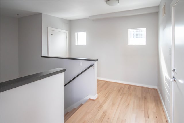 interior space featuring visible vents and light wood finished floors