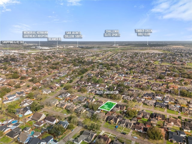 drone / aerial view featuring a residential view