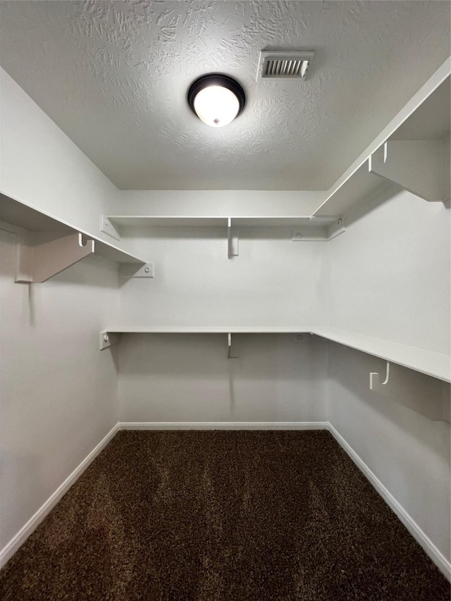 walk in closet with carpet and visible vents