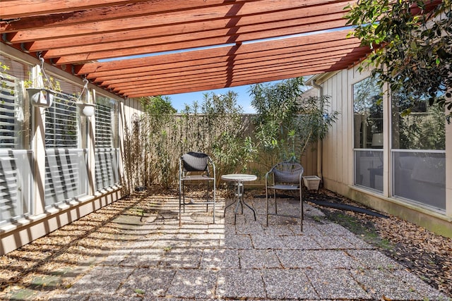 view of patio with fence