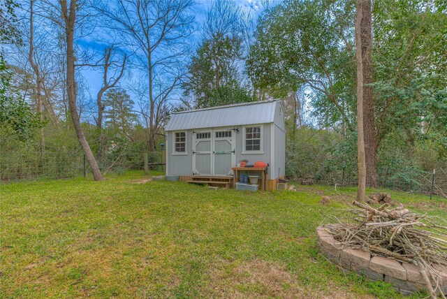 view of shed