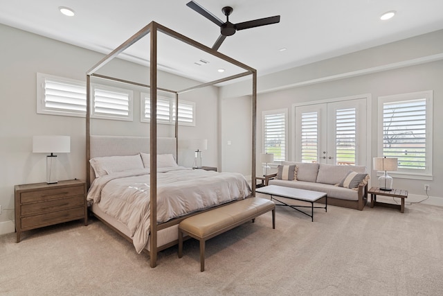 4103 Willowisp Ct, Fulshear, TX 77441 - bedroom featuring light colored carpet, recessed lighting, and a ceiling fan