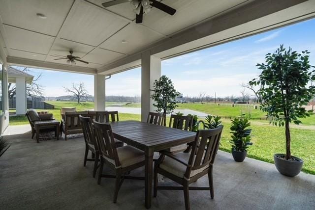 4103 Willowisp Ct, Fulshear, TX 77441 - view of patio featuring a ceiling fan and outdoor dining area