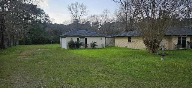 exterior space with an outbuilding