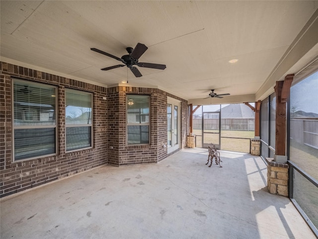 view of patio / terrace featuring a ceiling fan