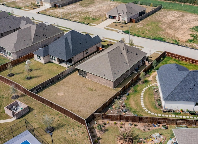 bird's eye view with a residential view