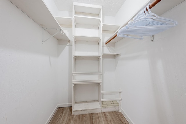 spacious closet featuring wood finished floors