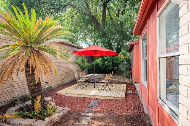 view of patio featuring outdoor dining space