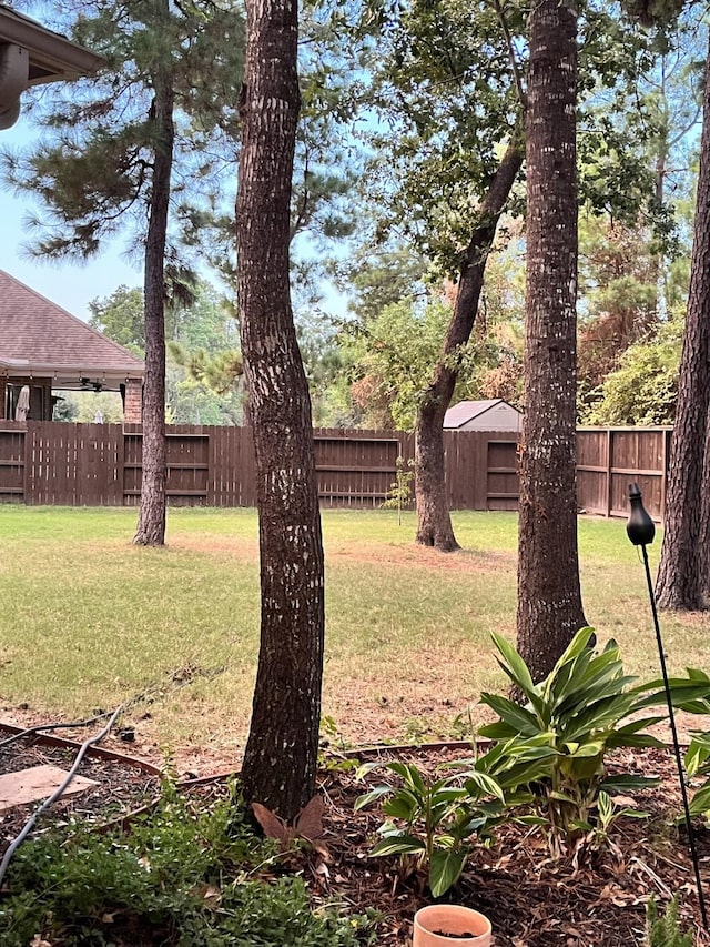 view of yard featuring fence