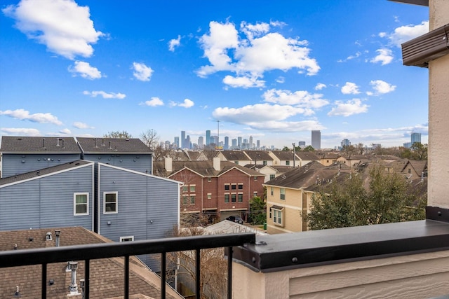 balcony with a city view