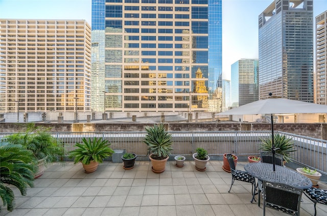 exterior space featuring a city view and a balcony