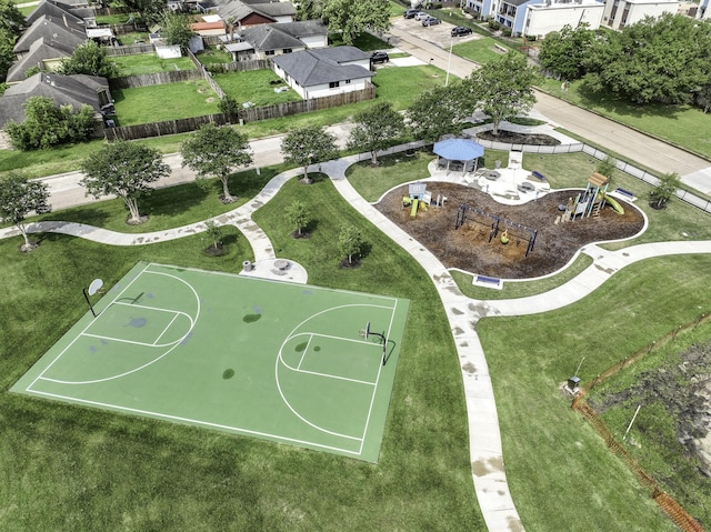 bird's eye view with a residential view