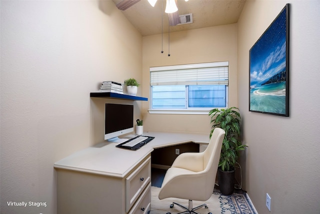 home office with visible vents