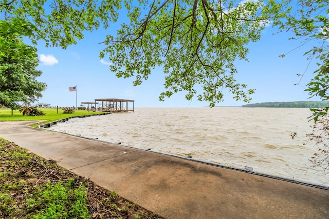 view of community featuring a water view