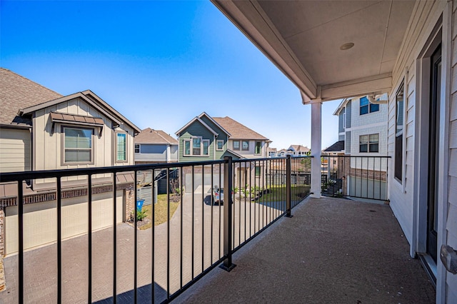 balcony featuring a residential view