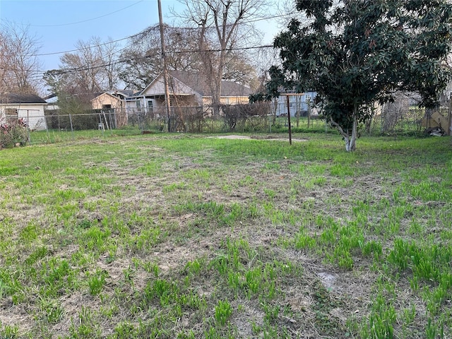 view of yard with fence