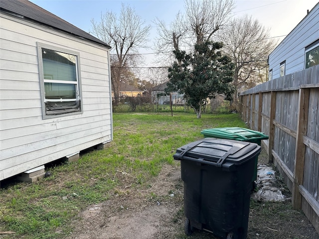 view of yard with fence