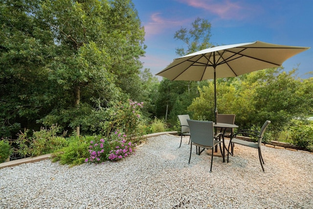 view of patio featuring outdoor dining space