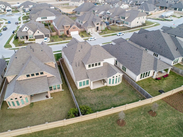 aerial view with a residential view